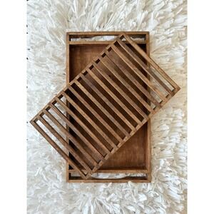 VTG Selandia Denmark Teak Breadboard Crumb Catcher Serving Tray MCM Mid Century